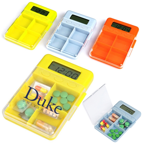 Large 4 Compartment Digital Electronic Timer Pill Box,FRP692,FAST