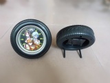 Tire desk clock