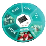 Weekly timer/reminder/luminescence medical pill box