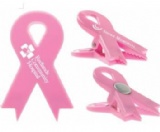 Jumbo size pink ribbon magnetic memo clip holder