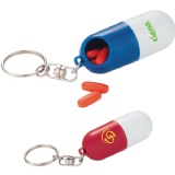Plastic Pill-shaped capsule keychain