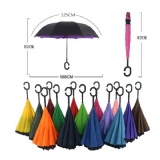 New C- Shaped Handle Reverse/Inverted Waterproof Umbrella