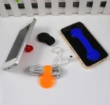 3 in 1 Sucker Silicone Cable Winder With Phone Stand,Lazy people silione stand holder